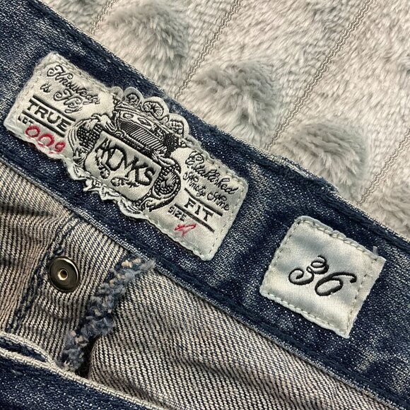 Akademiks Jeans Mens 36 True‎ Fit Y2K Distressed Embroidered Streetwear Denim - Picture 4 of 14